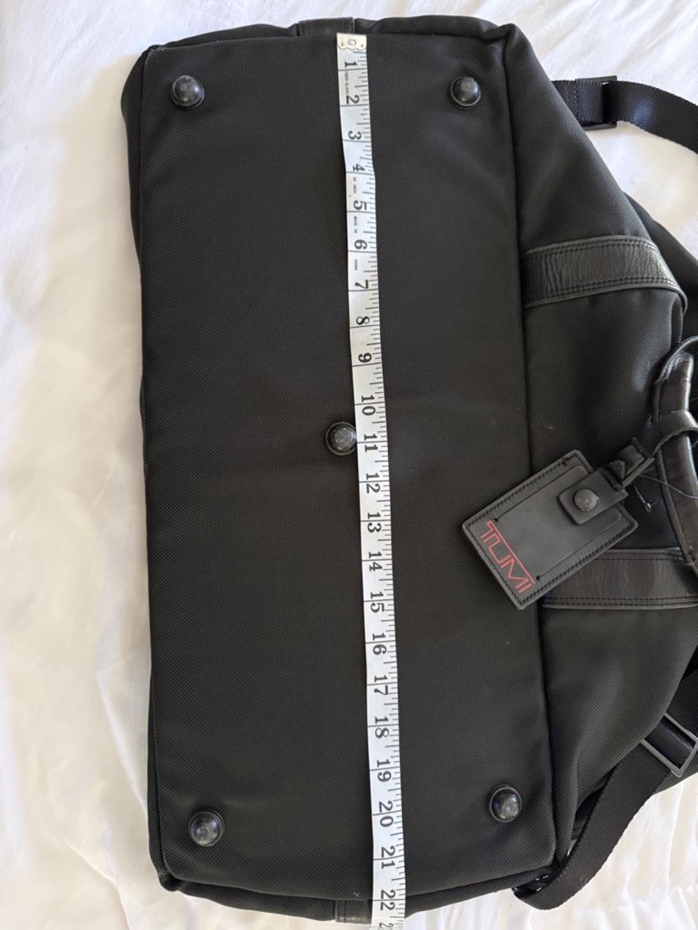 Tumi Black carry On or Weekend Bag with Leather Trim - Picture 10 of 13